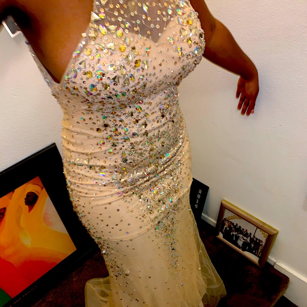 Custom made dress, worn one time, great condition. Purchased for $400
